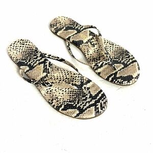TKEES Studio Exotics Snakeskin Leather Thong Flip Flops Sandals Womens Size US 8